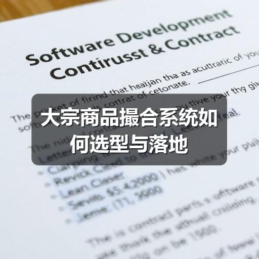大宗商品撮合系统如何选型与落地(图3) 大宗商品撮合系统如何选型与落地
